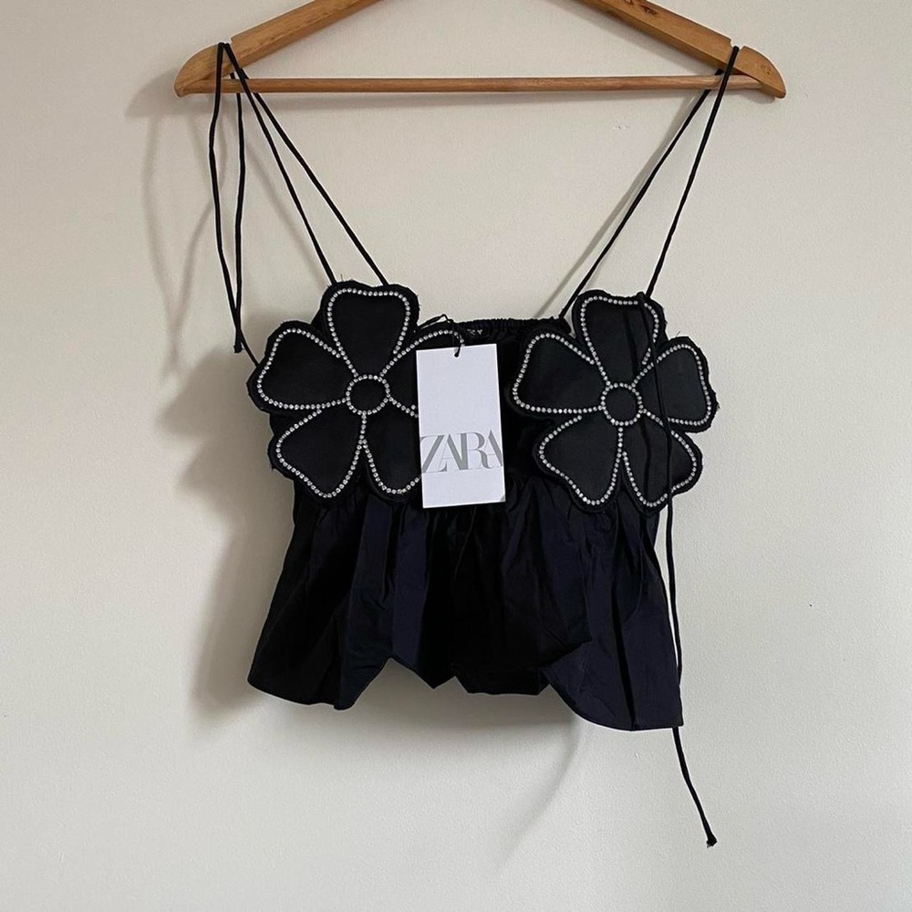 Size XS | Zara | Rhinestone Poplin Top | Bloggers Favourite - Picture 8 of 15